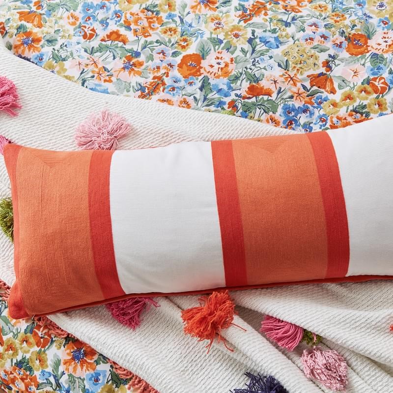 Bunbury Embroidered Stripe Cushion By Joules In Multi